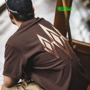 남성 나바호 반팔티 아메카지 티셔츠 빈티지 레트로 인디언 자수 라운드 티류으스