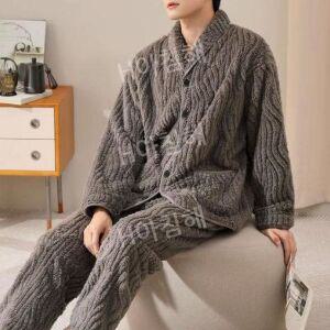 티류으스 남자 겨울 잠옷 홈웨어 남녀공용 가을 환절기