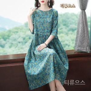 60대 원피스 빅사이즈 언발 할머니 빅카라 중년 스퀘어넥 인견오버핏여성50대엄마 티류