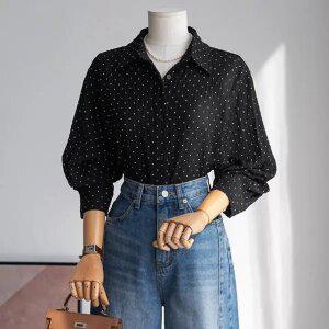 (안나앤모드) A. 루지 시어서커 도트 블라우스[셔츠D0820N05]