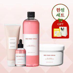 [한정기획] 레드푸드 콜라겐모공SET/ 레드토너+크림+세럼+아스타폼클150ml (+카놀라50