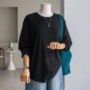 (안나앤플러스) A. 리안 기모 라운딩 티셔츠[티셔츠D1021H04] 빅사이즈