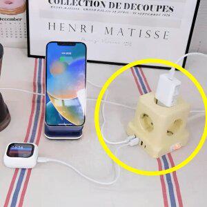 스마트한 전선형 멀티탭 1.8m 타워형 고용량 디지털기기용 전기안전멀티탭