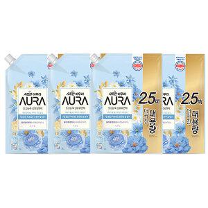 아우라 초고농축 섬유유연제 리필 홀리데이판타지, 1.7L, 4개