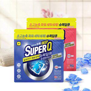 슈퍼딥큐 오션브리즈 42개입+플라워코튼 42개입 대용량 캡슐세제 고농축 실내건조 드럼