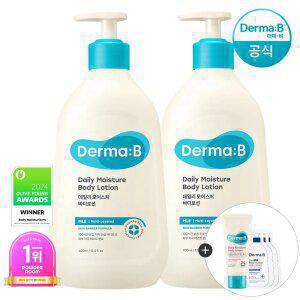 [추가10%+카드10%] 더마비 데일리 모이스처 바디로션 400ml x2개+(랜덤견본)튜브+3매