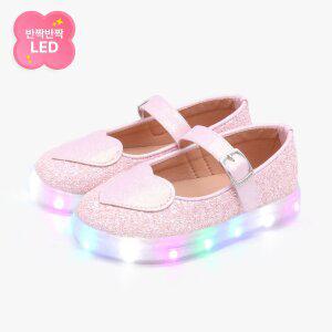 [키펀트] LED 하트 플레이크 여아 슬립온