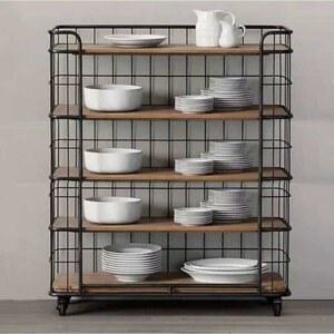 퀸구 이영자가구 이영자 그릇장 나무 선반 프레임 맞춤 그릇 홈카페장 장식장