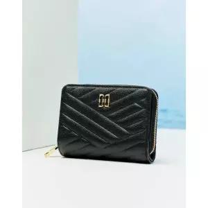 국내 매장판 닥스 vk 지갑 쇼핑백동봉 블랙 칼라일 엠보 가죽 골드DD 지퍼돌이 2단 반지갑 DCWA4F216 여성