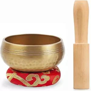 티베트 노래 그릇 세트 요가용 나무 스트라이커가 있는 명상 사운드 쿠션 깊은 휴식 소리 치유 마음챙김