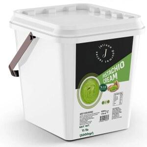 자티스 18% 피스타치오 크림 11파운드 (5kg) u2013 베이커리 및 서비스용 벌크 스프레드 두바이 초콜릿 바, 나페 디저트 깨끗한 재료 팜 오일 없음 터키 페이스트