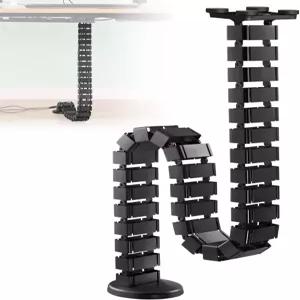 책상 아래 척추 케이블 관리 좌식 스탠드 체인 레이스웨이 자기 유연 와이어 길이 조절 가능 검은색