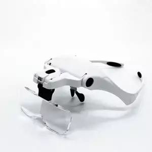 led 확대경 안경 작업용 안경형 헤어밴드 led 조명 돋보기 렌즈 세트