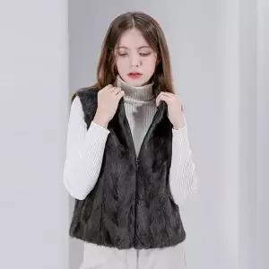 앙스블랑 프리미엄 천연 밍크 100% 풀스킨 조끼 베스트 5021119052