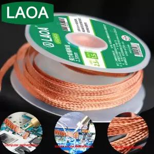 무연납 실납 납땜 와이어 LAOA 구리 솔더 흡입 패치 제거 청소 도구 1.5M 회로 기판