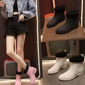 여자 겨울 방한용 컬러 기모 기모장화슈즈 부츠 여성용 작업 신발 캐주얼패션여성