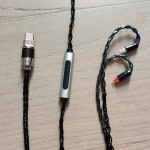 ELFINEAR USB 타입-C to MMCX 헤드폰 케이블, 내장 DAC 앰프, 휴대용 케이스가 있는 브레이드 오디오 케이블 (USB C 0.78 2PIN)