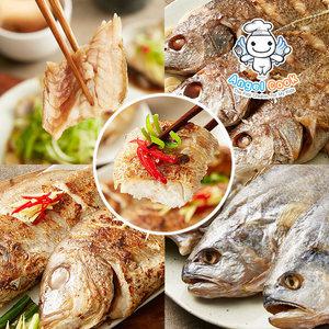 [엔젤쿡]손질완료 보양건강생선 자연산 민어조기+적돔(도미) 특선세트 녹차숙성 부세굴비 외