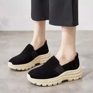 남녀공용 커플 4컬러 리얼 스웨이드 가죽 슬립온 스니커즈 운동화