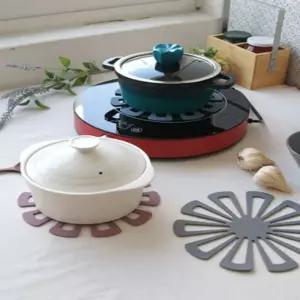 플라워 실리콘 냄비 받침 1P 인덕션 보호 매트 실리콘받침 실리콘냄비받침