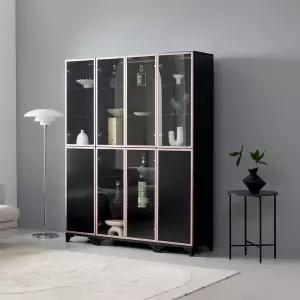 루미너스 알미늄 장식장 / 1300 1900 양주장 거실진열장 피규어 그릇장 LED 주광색 전구색 리모컨 설치