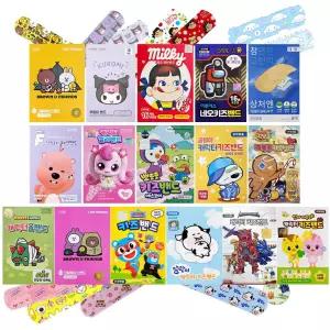 캐릭터 키즈밴드 8갑+8갑 조합/대일밴드 일회용 반창고 상처밴드 뽀로로 캐치티니핑 핑크퐁 헬로키티 브레