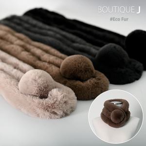 [공장직영]프리미엄 100% 에코 페이크퍼 방울 토끼털목도리/퍼목도리/토끼털머플러