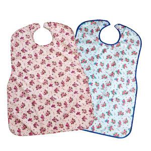 환자용 턱받이 방수 식사용 에이프런 고급 넓은꽃무늬