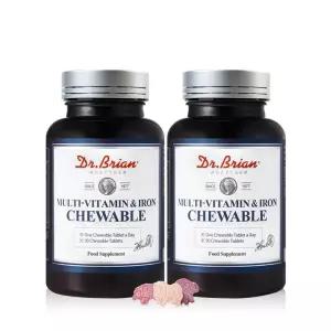 닥터브라이언 멀티비타민&철분 츄어블, 90정(3개월분), 2개