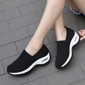 [오노마] ONM 심플 에어굽 발등밴딩 니트 슬립온 운동화 키높이슈즈