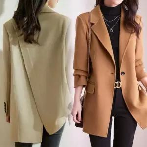 여자 간절기 겨울 포멀 뒷절개 하프 코트_3