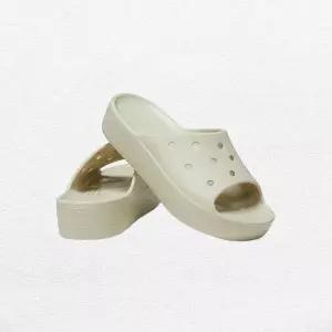 [크록스]클래식 플랫폼 슬라이드 / 여성 슬리퍼 사무실 실내화 208180-2Y2 본 베이지