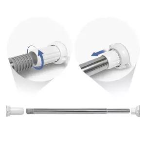 (중형)(78-131cm) 커튼 압축봉/옷걸이/헹거봉/커텐봉/욕실/일자봉/길이/조정/옷장/스텐/간편/거실/수납장