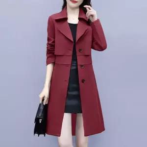 여성 가을 간절기 슬림핏 트렌치 롱 자켓 코트 Mbe7+6jHP