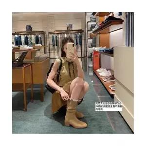 여친 워커힐 양가죽 스틸레토 속굽 워커 통굽 슬림 웨스턴 앵클부츠 패피5