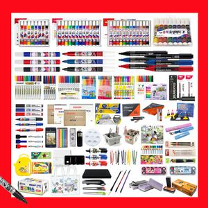 모나미 자바 크라운 8색 12색 유성매직 네임펜 싸인펜 보드마카 지우개 색연필 물감 가위 칼 붓 붓펜 크레파스 천가방 12색유성매직 12색네임펜