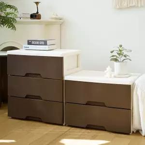 보노하우스 국내생산 와이드 플라스틱 서랍장 깊은 수납장 다용도 수납 정리함 / 블랑 모던플러스 투톤 러쉬그레인 헤이즈 데이지 해피 홈블리