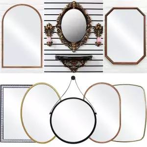 인테리어벽거울 화장대 욕실 화장실 침실 거실현관 카페 미용실 호텔 학교교실 대형원형 타원형 사각 팔각 라운드 원목 엔틱골드 실버 블랙 화이트 공주선반 은경 집들이 입주이사 결혼선물
