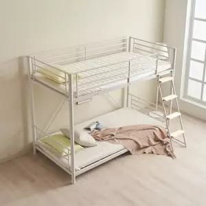에보니아 튜브 철제 2층 침대 프레임 싱글 분리형 매트선택 / 이층 벙커 침대 기숙사 숙소 원룸 자취방