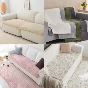 이솔홈 겨울 따뜻한 극세사 누빔 쇼파커버 3/4인용 미끄럼방지 모음