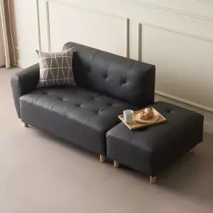 에보니아 뮤즈 2인용 쇼파 인조가죽 패브릭 (스툴포함)