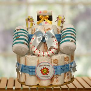 기저귀케익2단 스카이베베 남아용 3단계 백일이후용