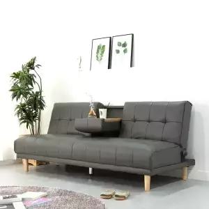 에보니아 키핑 컵홀더 3인용 소파베드 패브릭 인조가죽 / 쇼파 침대 3인 등받이 3단각도조절