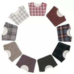 [보리보리/베베띵]베베띵 사각사각 체크 턱받이/ 오가닉 면턱받이/ 아기침받이/ 세일러턱받이/ 스카프빕