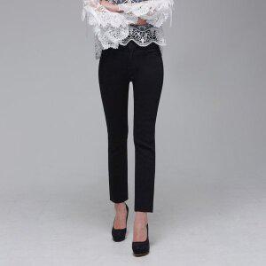 [진마니아]여성 깔끔한 일자 블랙 진 밑단 컷팅 스판 청바지 여자 빅사이즈 팬츠 슬림 데님 바지