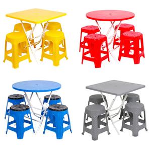 지오리빙 포장마차 플라스틱 테이블의자 세트 접이식