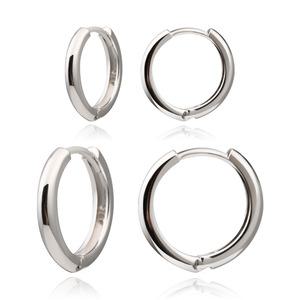 실버 베이직링귀걸이 대(14mm) 925 silver 은 침 남자 한쌍