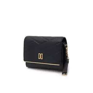 [롯데백화점]닥스 액세서리 블랙 가죽 DD로고 골드바 장식 반지갑 DCWA2E414BK