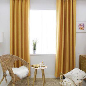 [바이지미]호텔느낌 린넨룩 암막커튼-옐로우(세로길이 151~240cm)