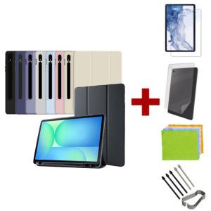 갤럭시탭S10 Lite S9 FE 플러스 울트라 S8 S7 플러스 S펜수납 북커버 케이스+강화유리필름+후면보호+펜촉+클리너 라이트